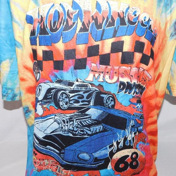 SHEIN  Mens L Tie Dye Hot Wheels T Shirt - Picture 6 of 6